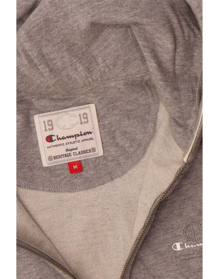 Champion Womens Heritage Classics Zip Hoodie Sweater UK 14 Medium Grey