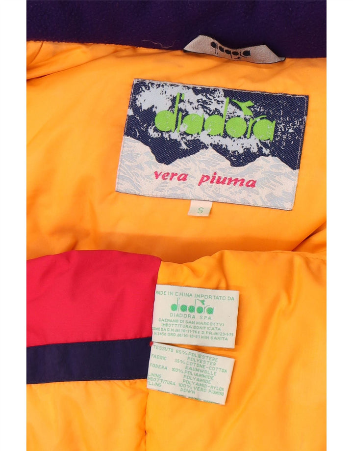 Diadora Herren Loose Fit Wattierte Jacke UK 36 Small Rot Colourblock Polyester