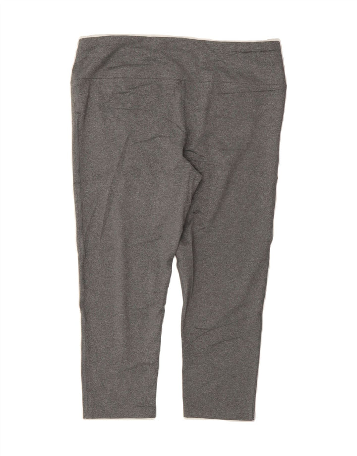 REEBOK Womens Capri Leggings UK 14 Large  Grey Polyester Vintage Reebok and Second-Hand Reebok from Messina Hembry 