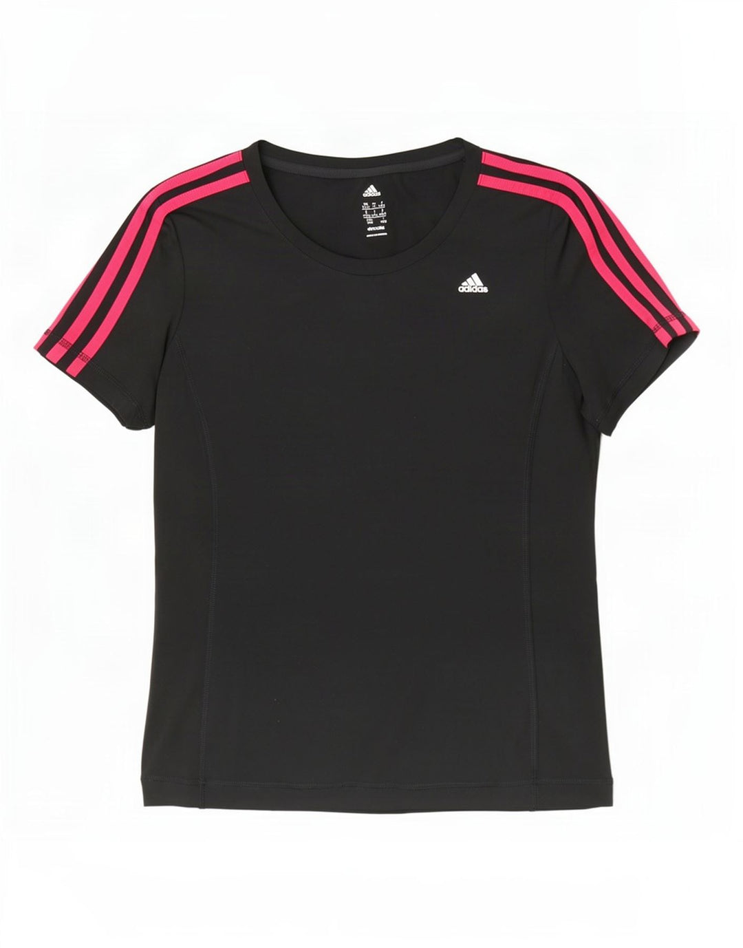 Adidas Climalite T-Shirt Top UK 12/14 Moyen Noir Polyester