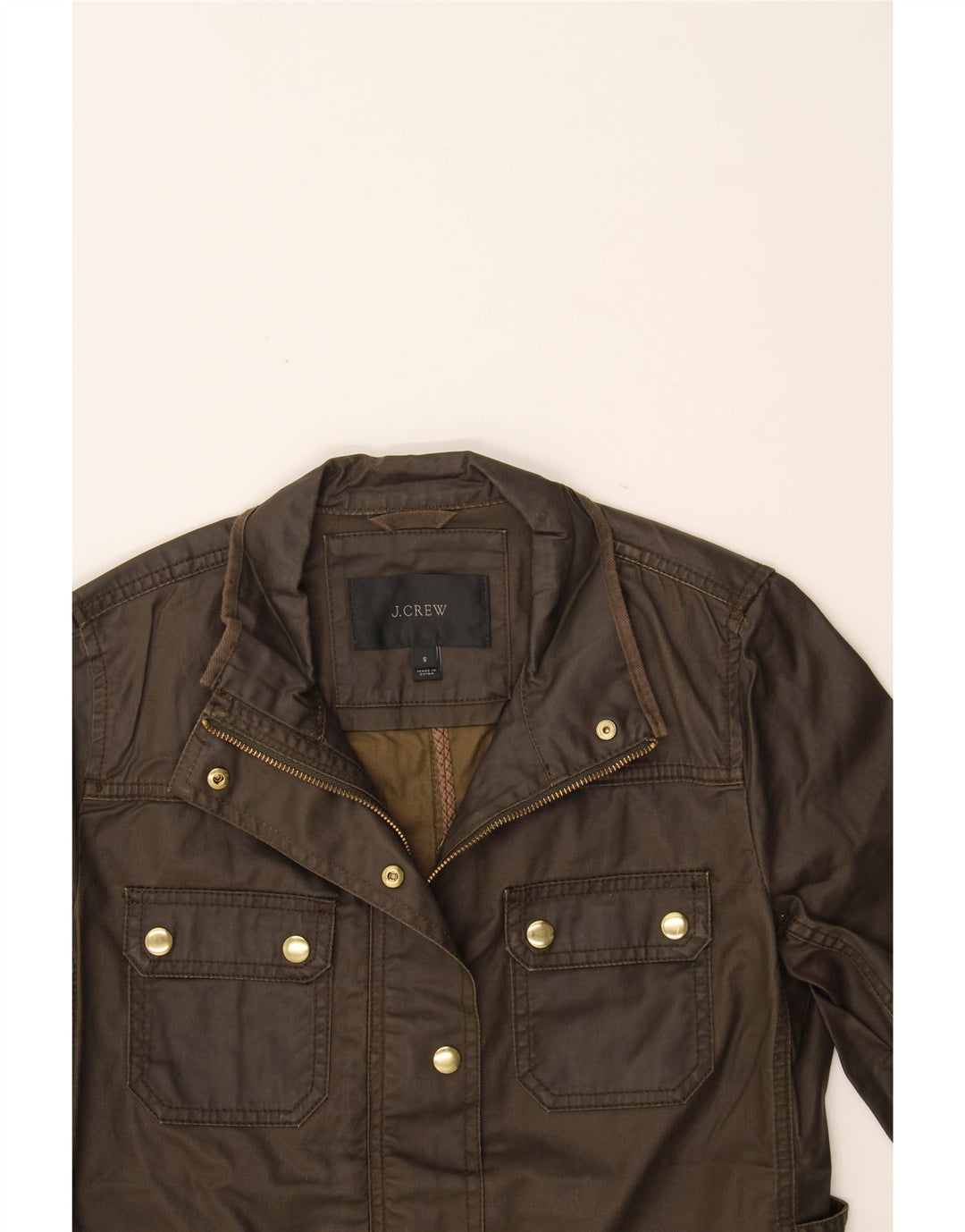 J. CREW Damen Utility-Jacke UK 10 Small Braune Baumwolle