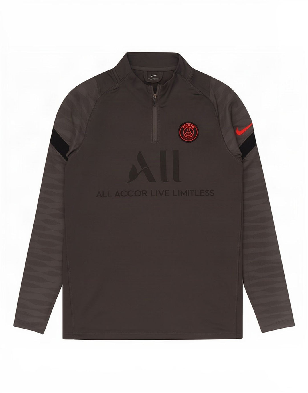 Top della tuta pullover con grafica Nike Paris Saint-Germain da uomo grigio medio