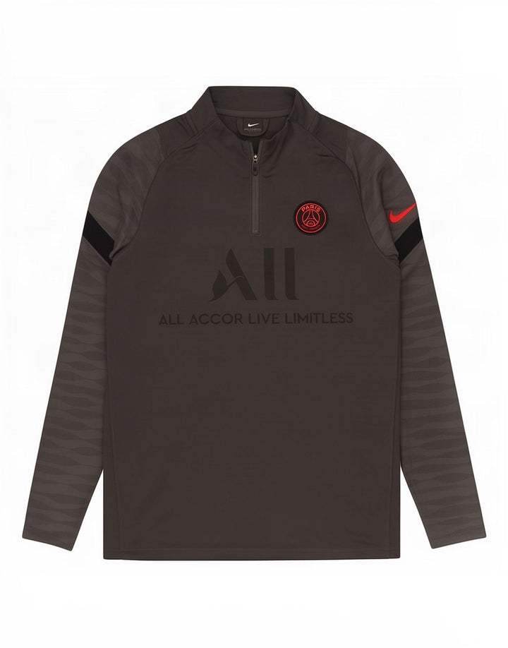 Top della tuta pullover con grafica Nike Paris Saint-Germain da uomo grigio medio
