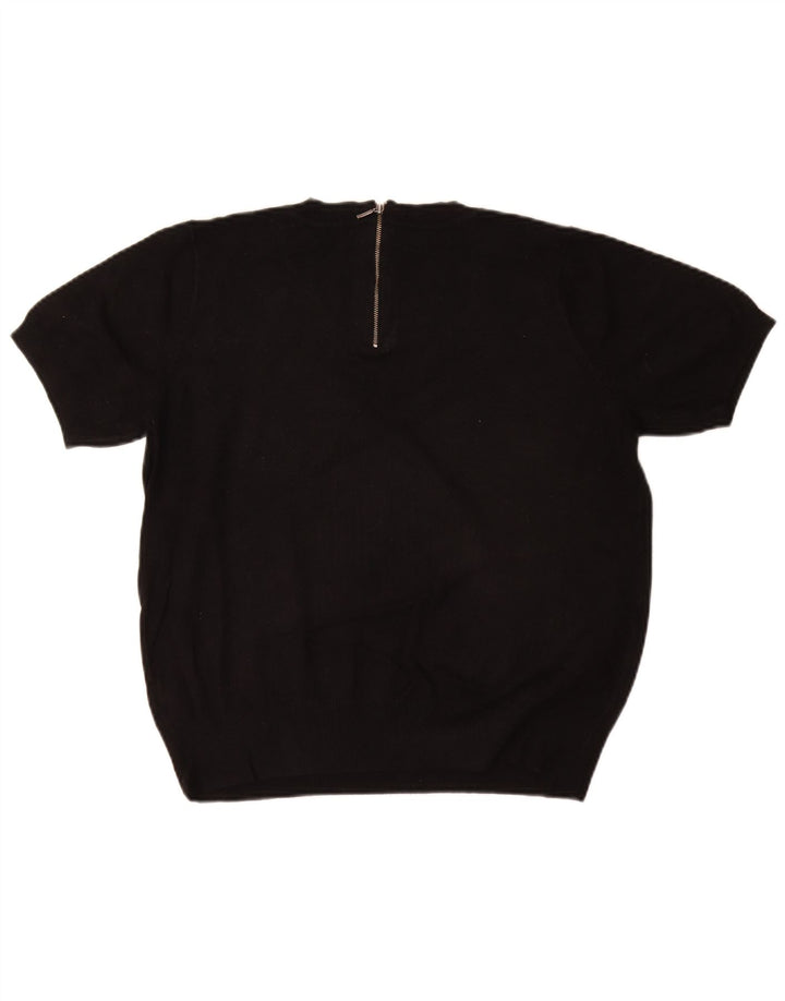 MARKS & SPENCER Womens Crew Neck Jumper Sweater UK 16 Large Black
