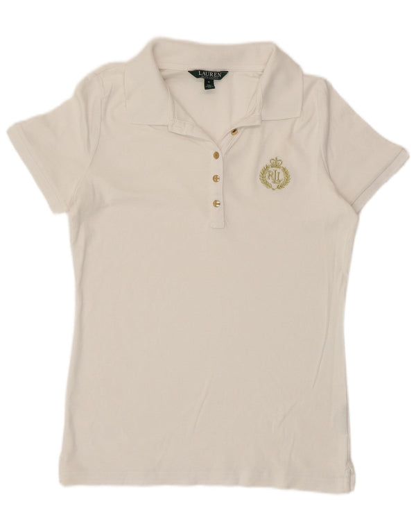 Γυναικείο μπλουζάκι πόλο Ralph Lauren UK 12 Medium White