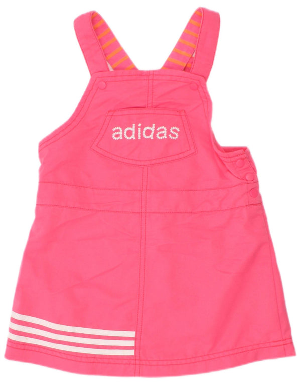 Adidas Girls Graphic Dungaree Dress 2-3 Years Pink Polyester