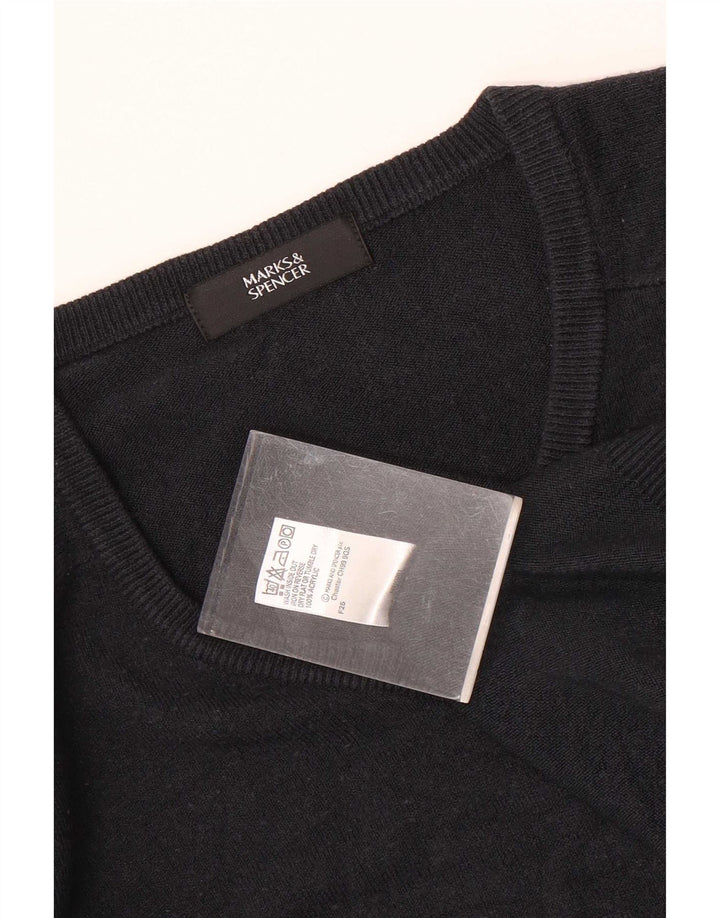 Marks & Spencer Mens V-Neck Jumper Sweater XL Navy Blue Acrylic