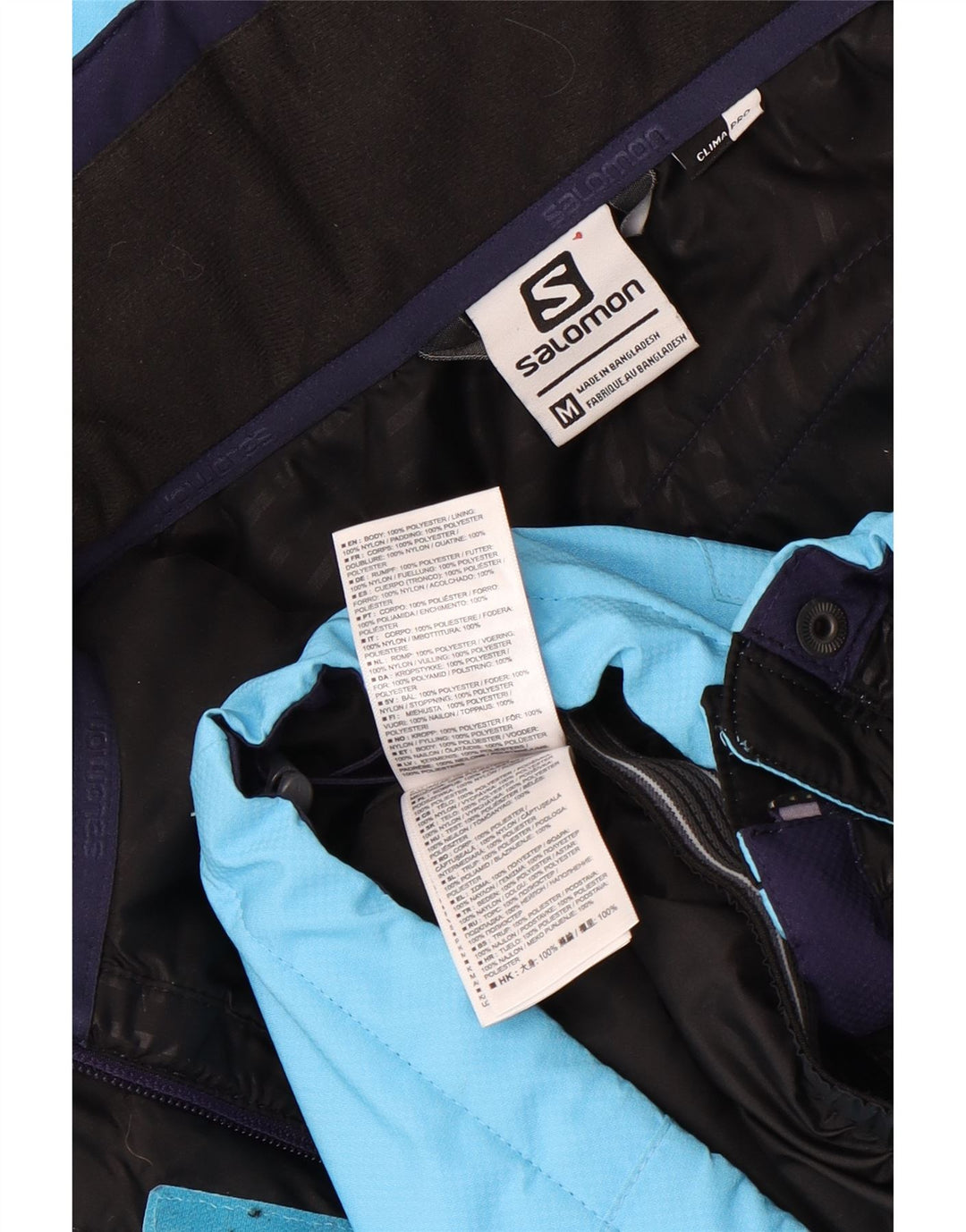 Salomon Womens Hooded Ski Jacket UK 14 Medium Blue Polyester