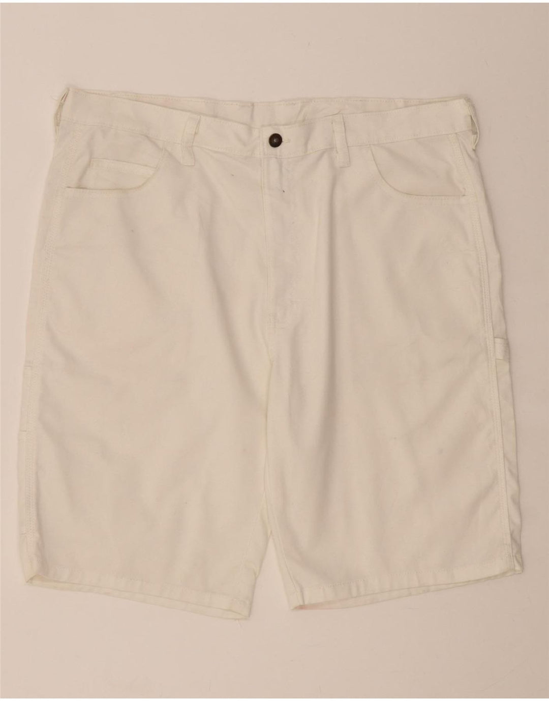 DICKIES Mens Casual Shorts W38 XL White Polyester Vintage Dickies and Second-Hand Dickies from Messina Hembry 