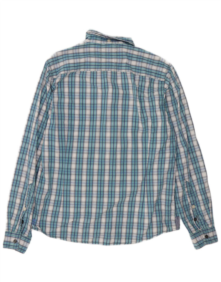 White Stuff Mens Slim Fit Shirt Medium Blue Check Cotton