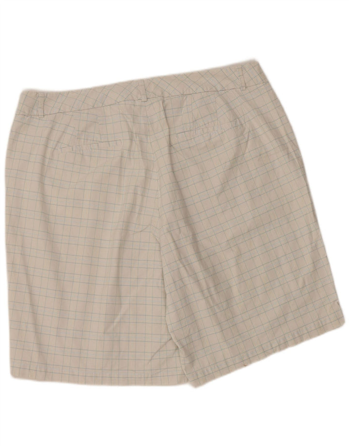 Dockers Womens Bermuda Shorts W38 XL Off White Plaid
