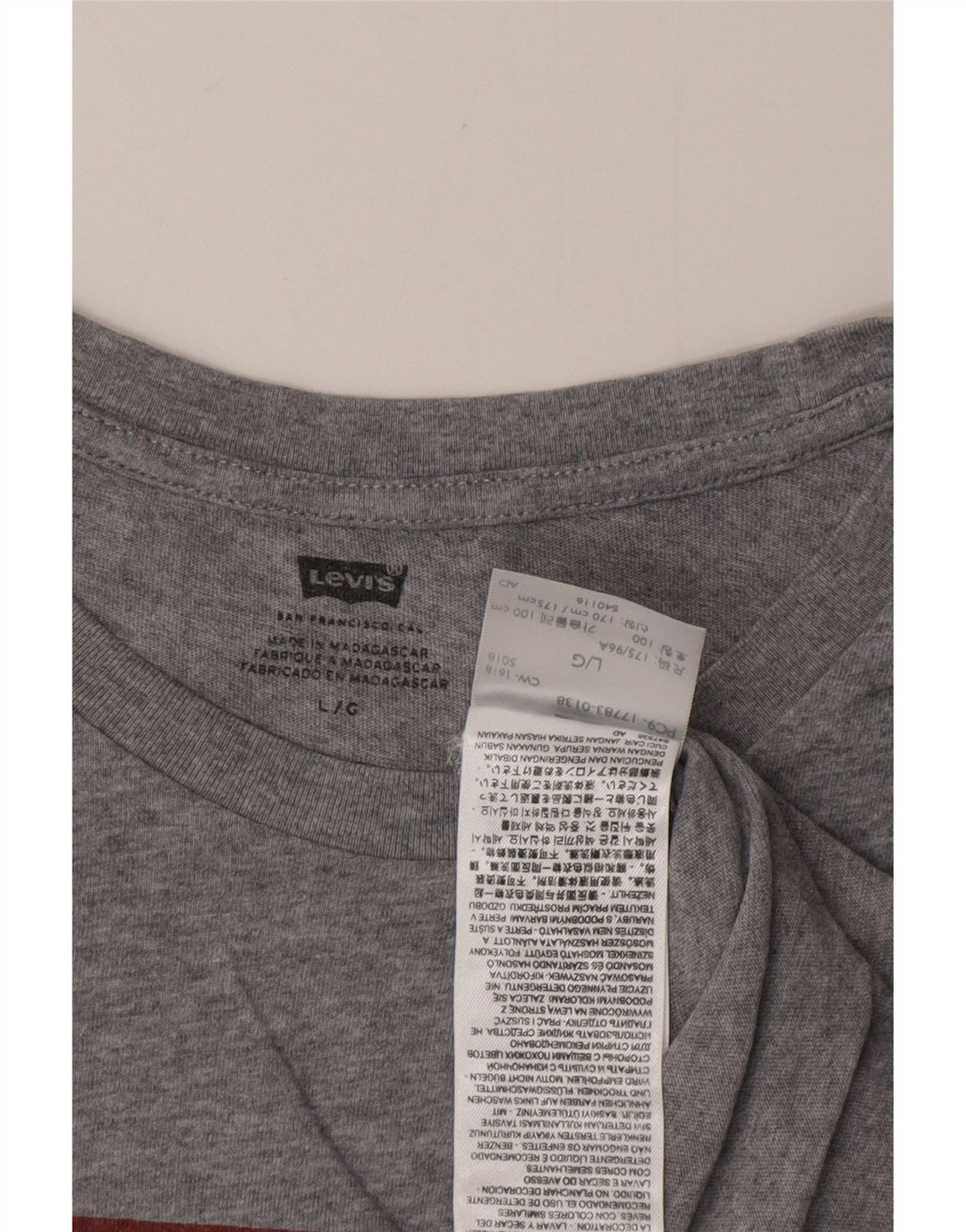 T-shirt grafica da uomo LEVI'S grande grigia