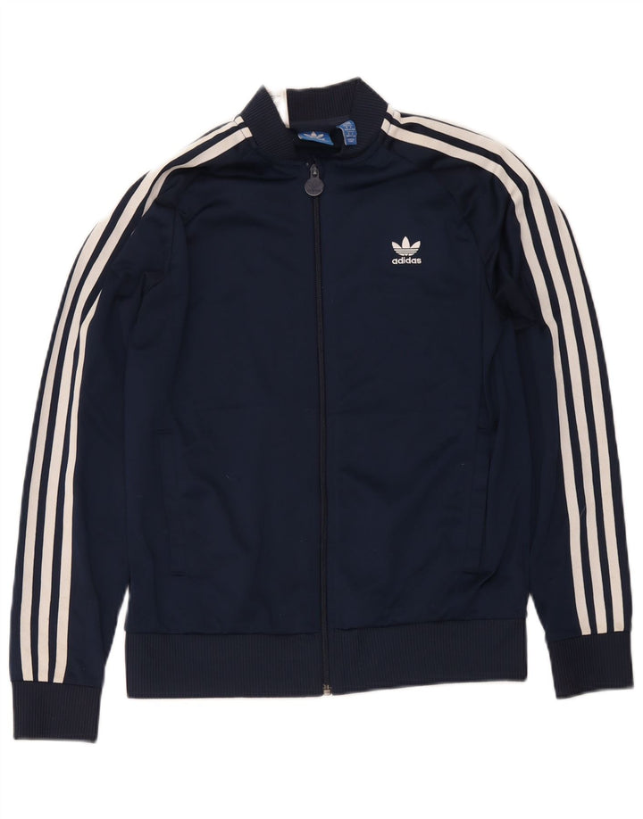 Adidas Boys αθλητική φόρμα Top Jacket 13-14 Years Navy Blue Polyester