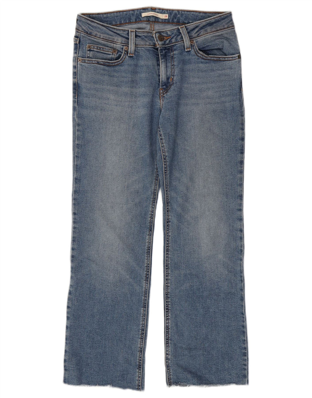 Levi's Damen Super Low Bootcut Jeans W28 L30 Blaue Baumwolle