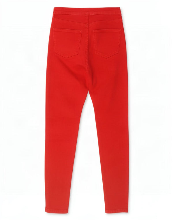 Marks & Spencer Damen Super Skinny Jeans UK 10 Small W27 L28 Rote Baumwolle