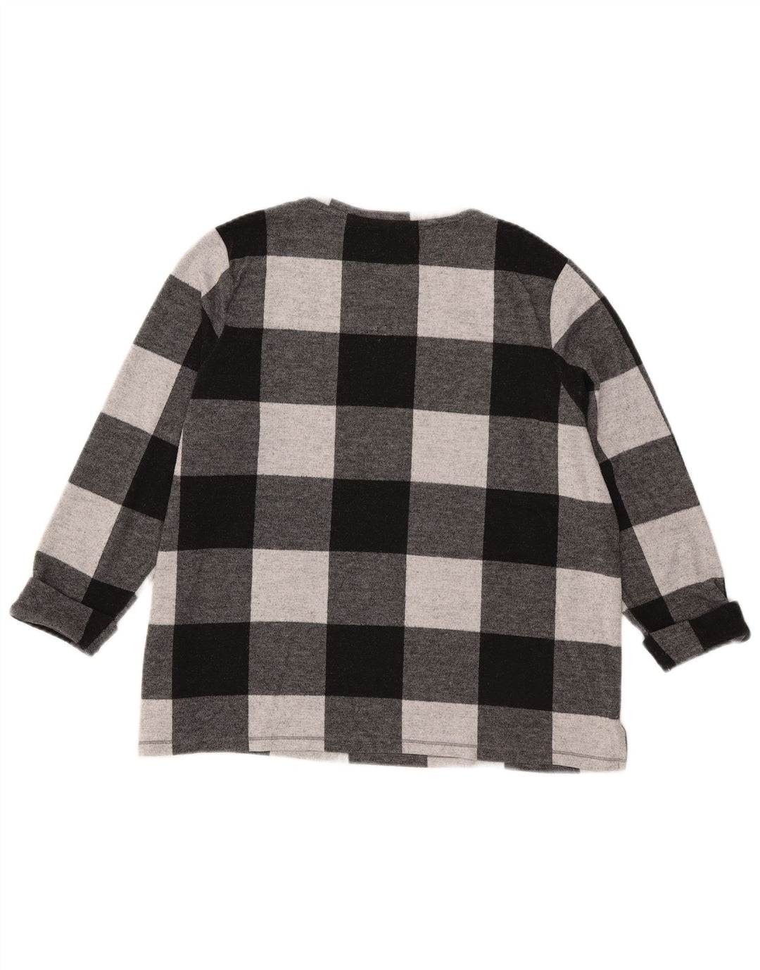 Marks & Spencer Womens Top 3/4 Sleeve UK 18 XL Black Gingham Polyester