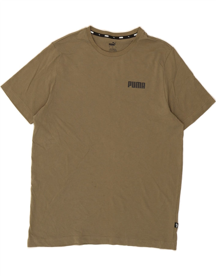 PUMA Mens T-Shirt Top Large Khaki Vintage Puma and Second-Hand Puma from Messina Hembry 