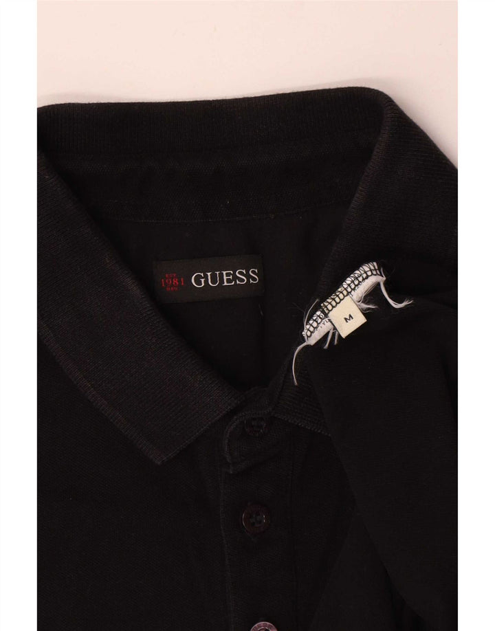 Polo Uomo Guess Media Nera In Cotone