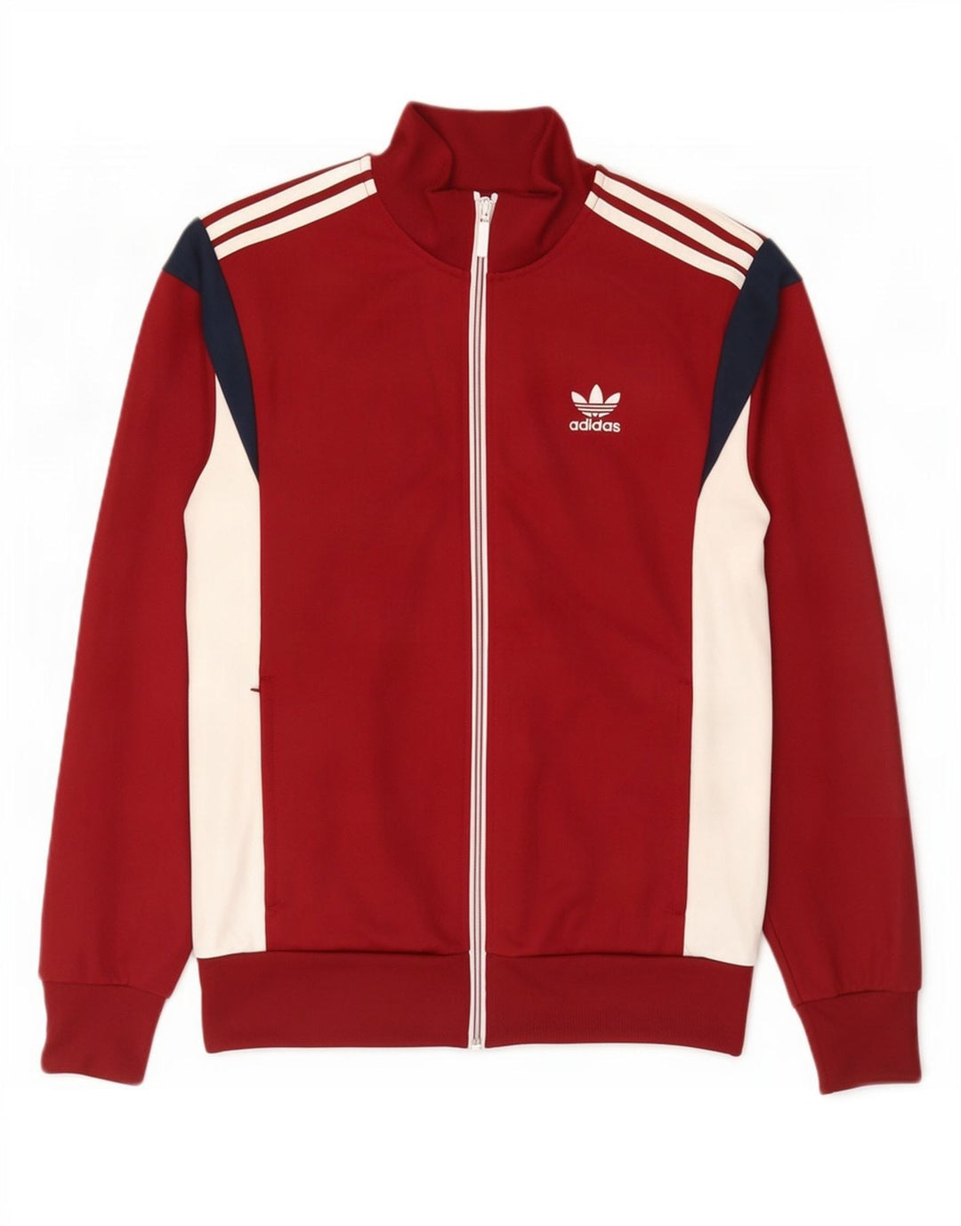 Giacca da tuta da uomo Adidas color block bordeaux medio
