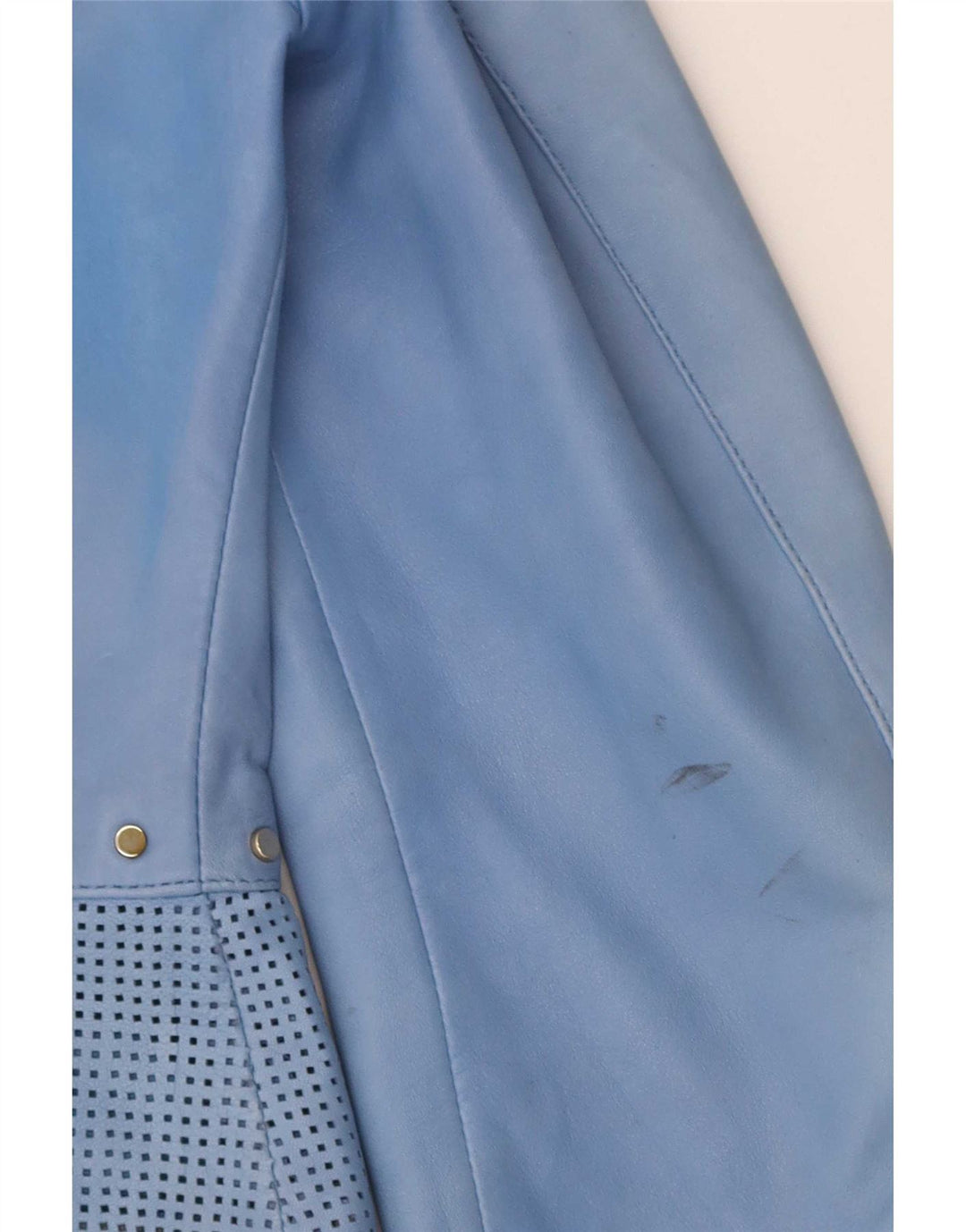 Penny Black Womens Leather Bomber Jacket UK 14 Large Blue Leather