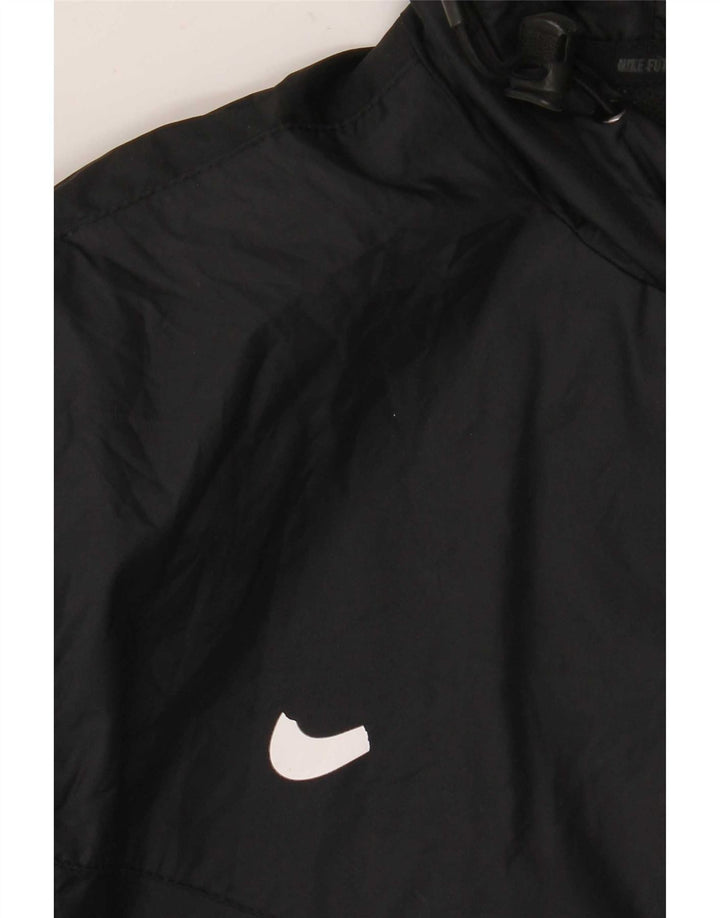 Ανδρικό μπουφάν βροχής με κουκούλα Nike UK 38 Medium Black Nylon