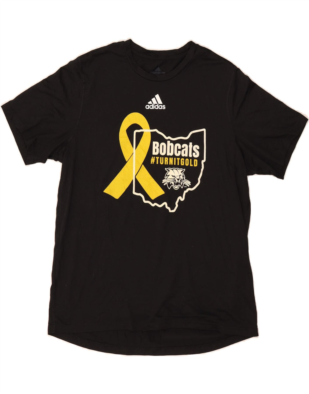 ADIDAS Mens Bobcats Graphic T-Shirt Top Large Black Polyester Vintage Adidas and Second-Hand Adidas from Messina Hembry 