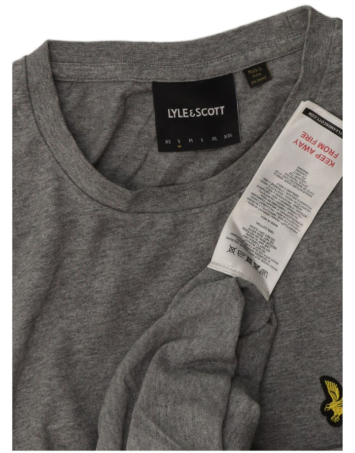 Lyle & Scott Mens T-Shirt Top Small Grey Cotton