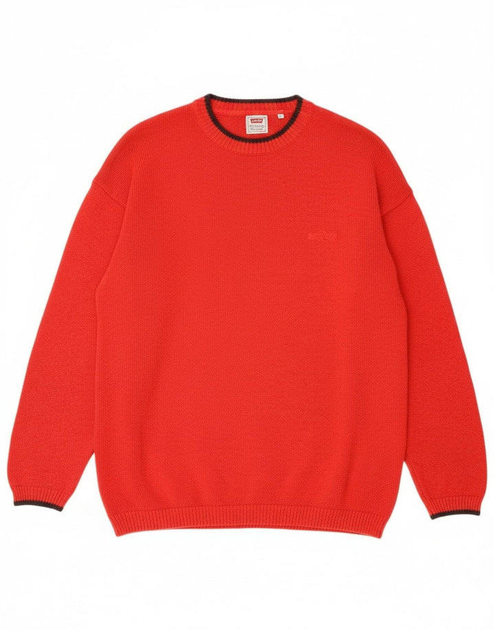 Maglione maglione girocollo da uomo Levi's XL in cotone rosso