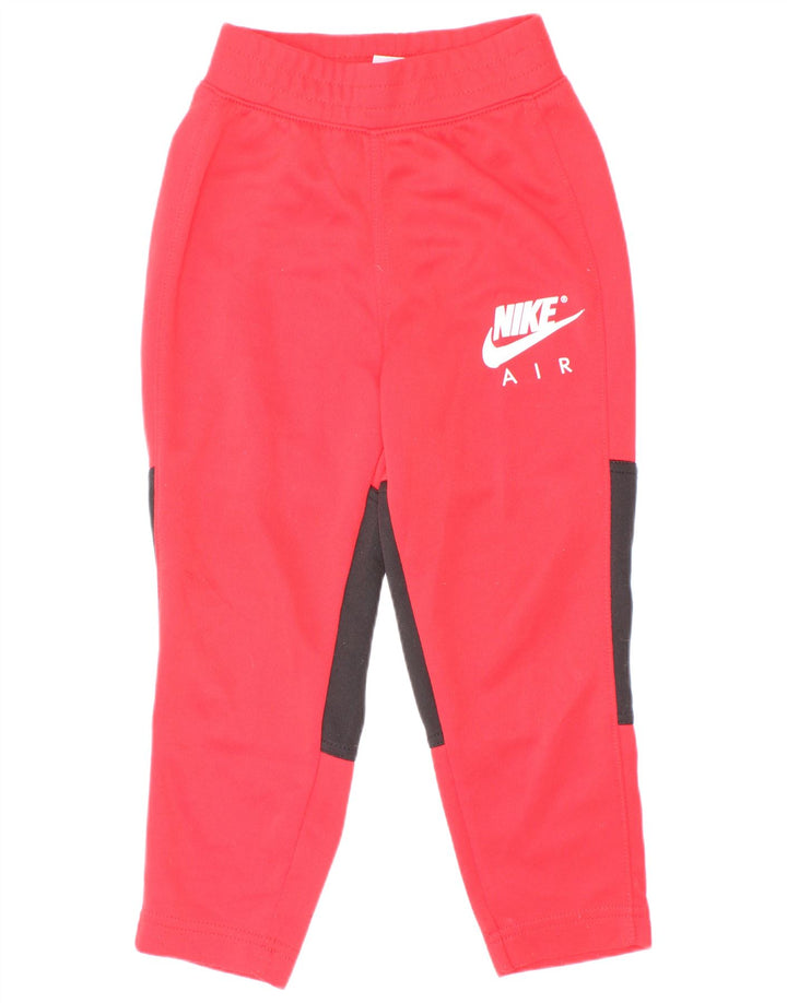 Nike Boys Graphic Tracksuit Trousers 3-4 Years Red Colourblock