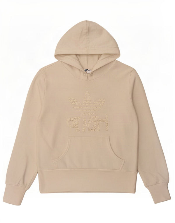 Felpa con cappuccio grafica da donna Adidas IT 38 XS cotone bianco