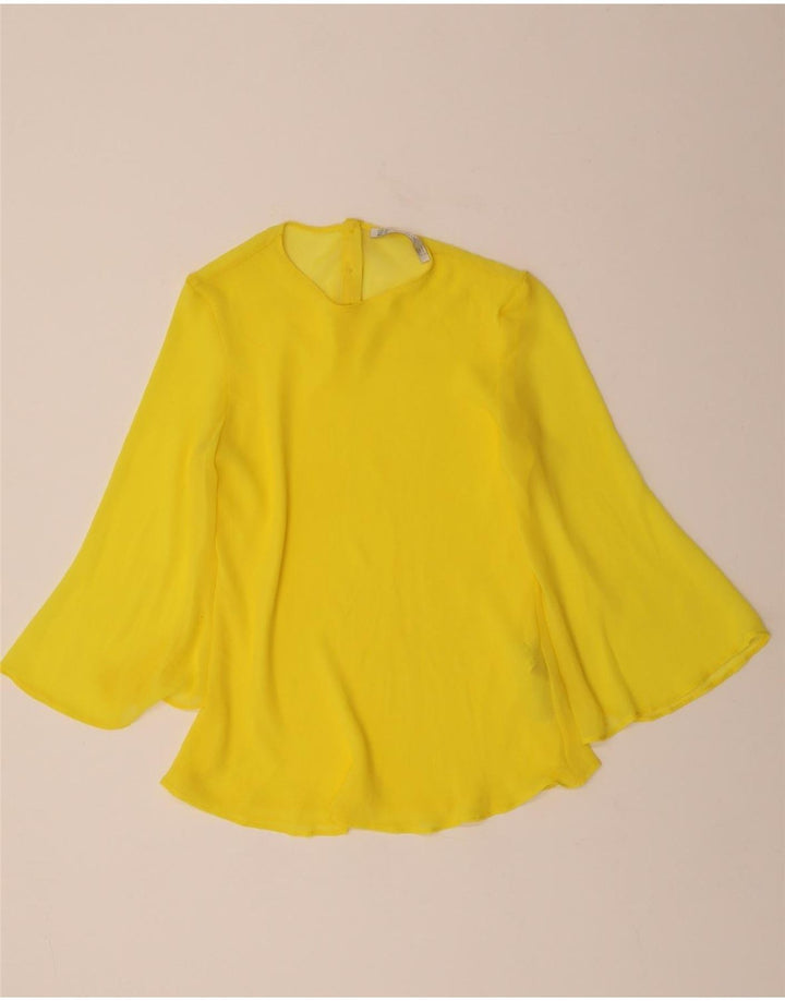 ZARA Womens 3/4 Sleeve Blouse Top UK 6 XS Yellow Polyester