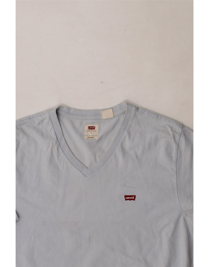 LEVI'S Mens Standard Fit T-Shirt Top Large Blue Cotton Vintage Levi's and Second-Hand Levi's from Messina Hembry 