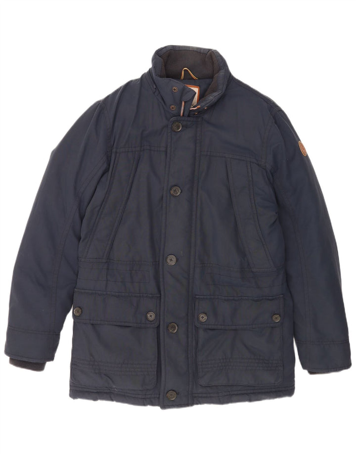 Timberland Mens Padded Coat UK 40 Large Navy Blue Cotton