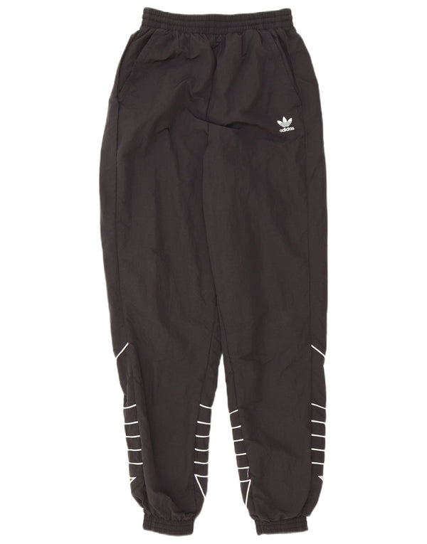 Adidas Mujer Gráfico Chándal Pantalones Joggers UK 6 Pequeño Poliéster Negro