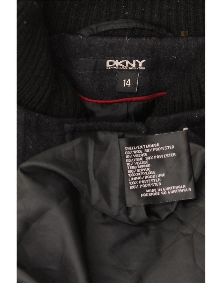 Dkny Abrigo con capucha para mujer US 14 XL Lana gris