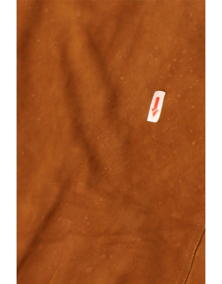 Giubbotto bomber vintage in pelle scamosciata da uomo IT 48 in pelle marrone medio