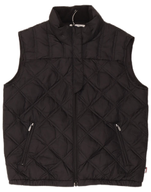 Fila Femme Gilet Rembourré UK 14 Moyen Noir Polyester