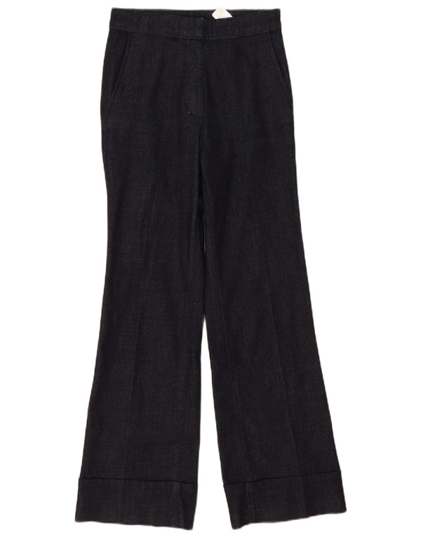 Pantaloni casual a vita alta da donna Massimo Dutti EU 34 2XS W24 L28 Blu navy