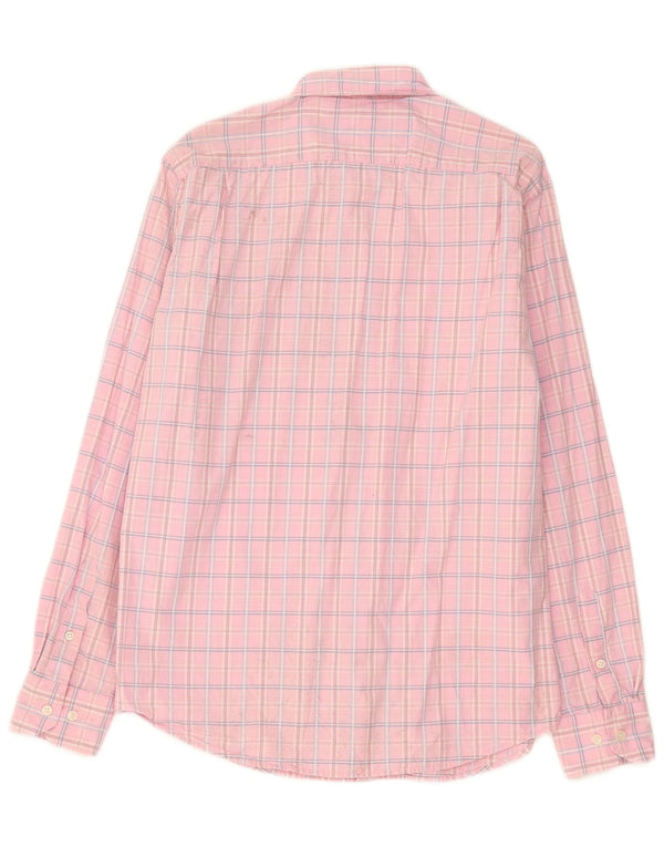 Camisa masculina Gas grande algodão xadrez rosa