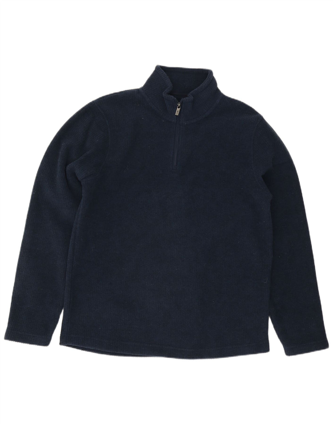 Weird Fish Mens Zip Neck Sweatshirt Jumper Large Navy Blue Polyester