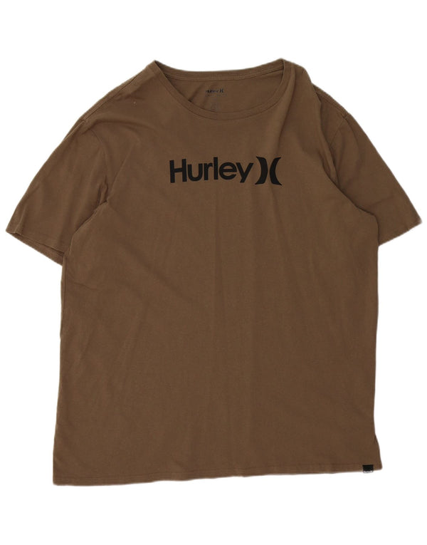 Hurley Herre Grafisk T-Shirt Top XL Khaki Bomuld