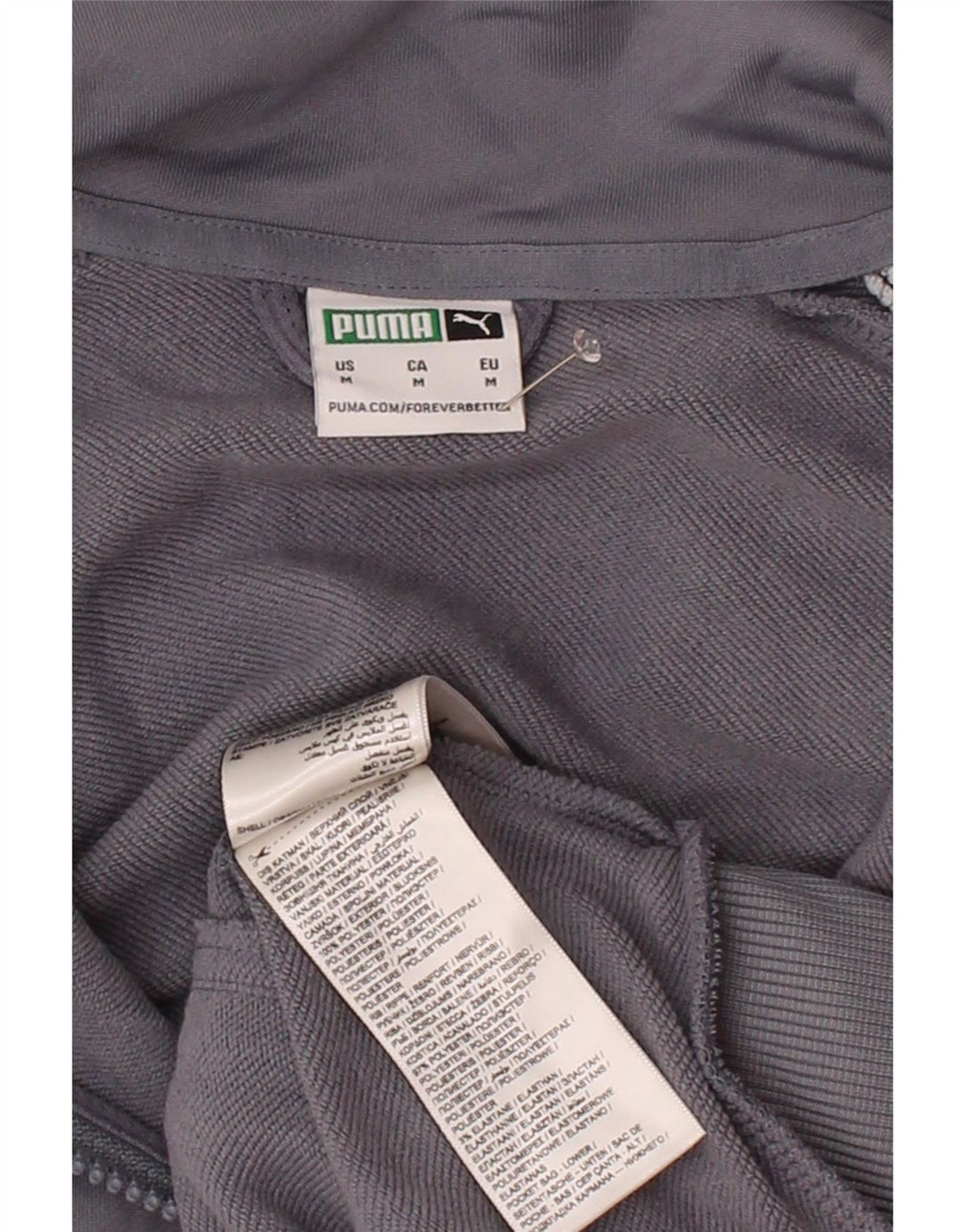 PUMA Mens Graphic Tracksuit Top Jacket Medium Grey Colourblock Polyester