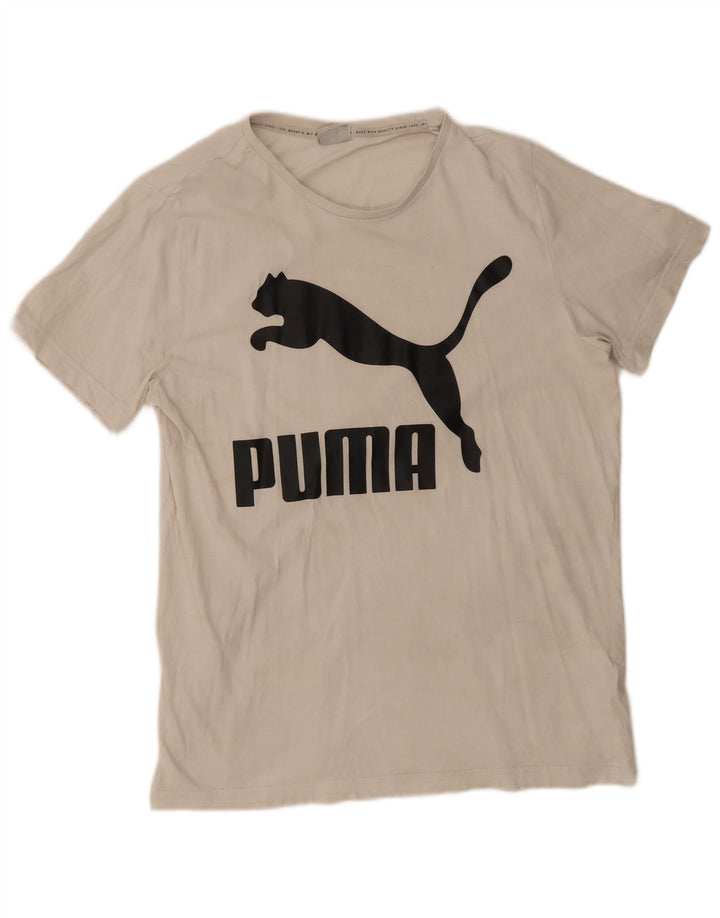 Puma Mens Graphic T-Shirt Top Large White Cotton