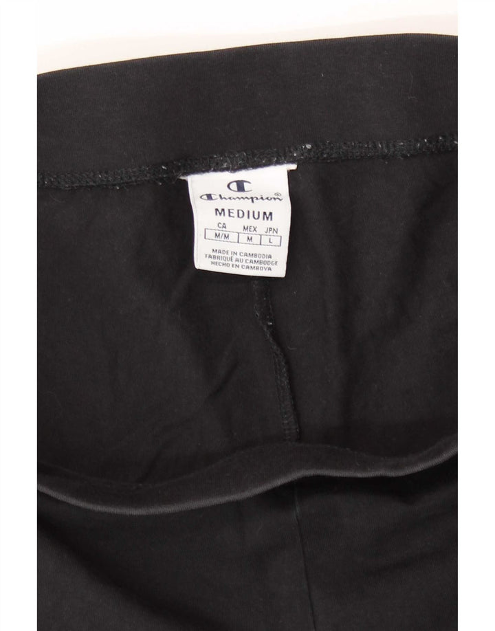 Champion Womens Graphic Leggings UK 12 Medium Black