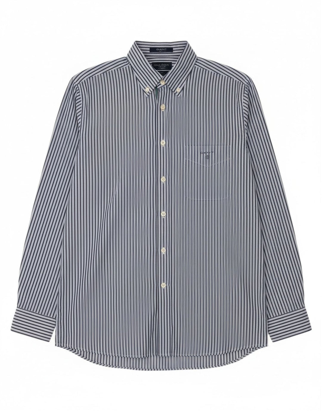 Camicia Gant da uomo vestibilità regolare in cotone gessato blu medio