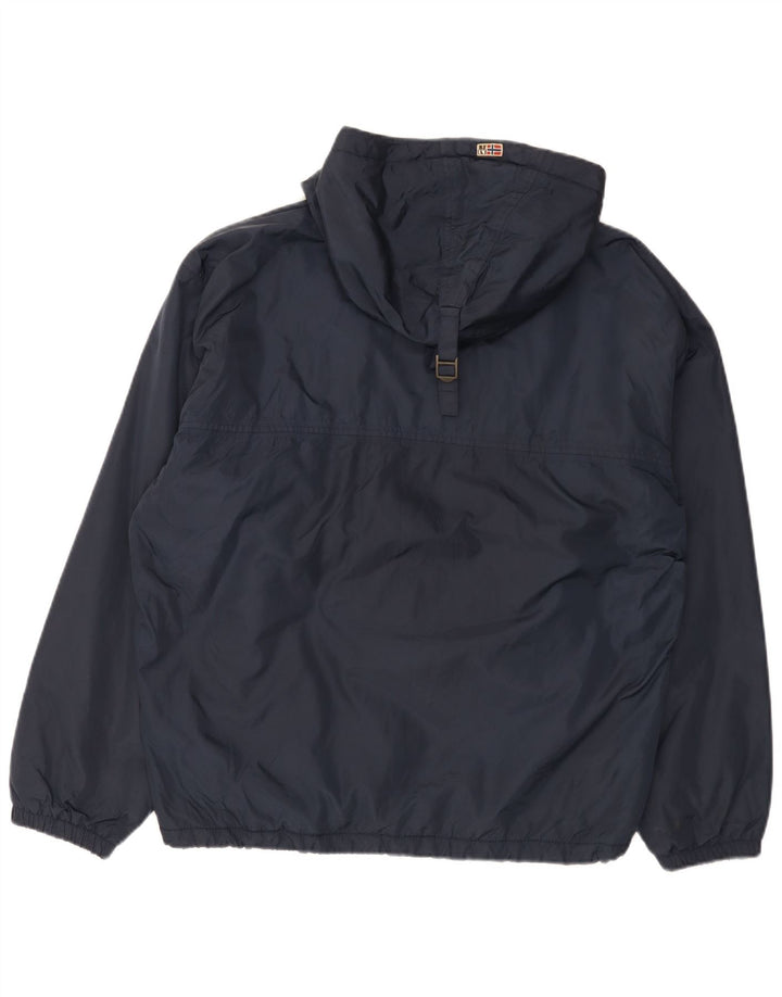 Napapijri Mens Geographic Graphic Anorak Jacket UK 38 Medium Navy Blue
