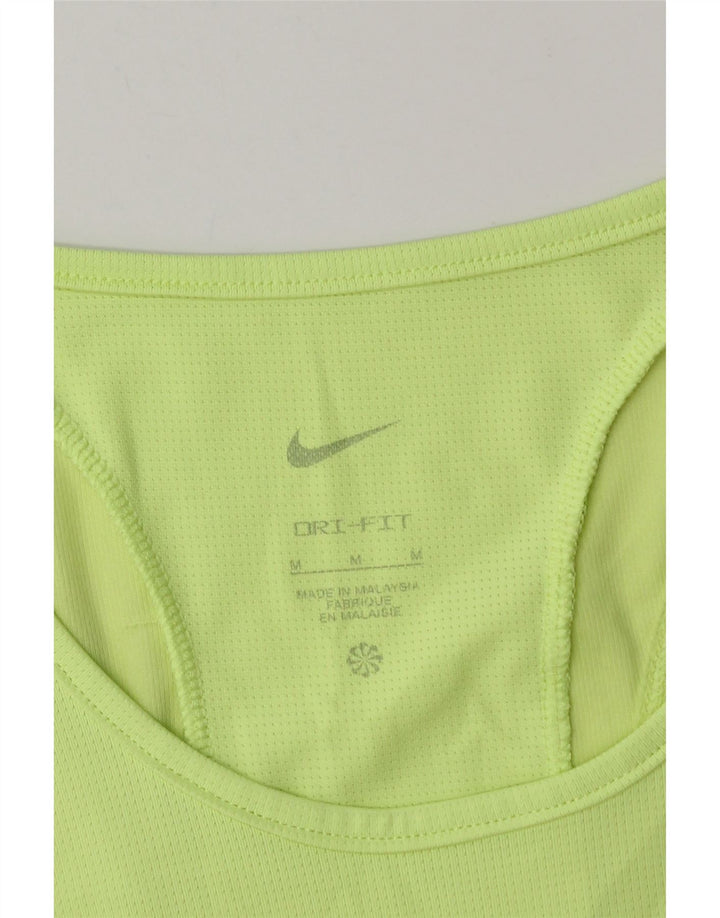 Nike Womens Dri Fit Crop Vest Top UK 12 Medium Green