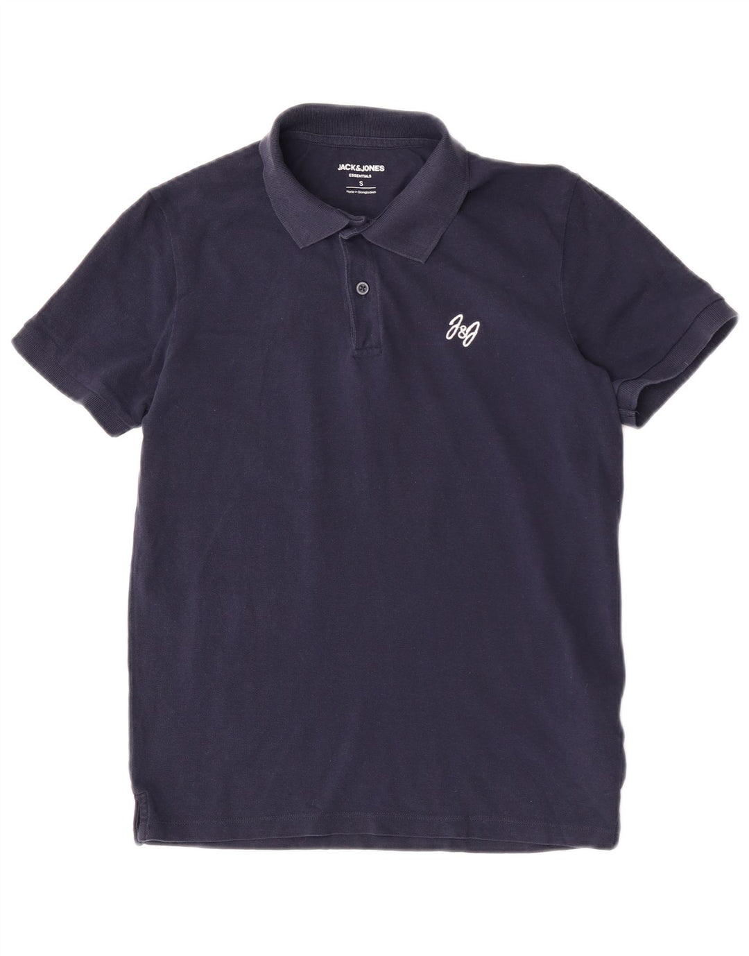 Jack & Jones Mens Polo Shirt Small Navy Blue Cotton