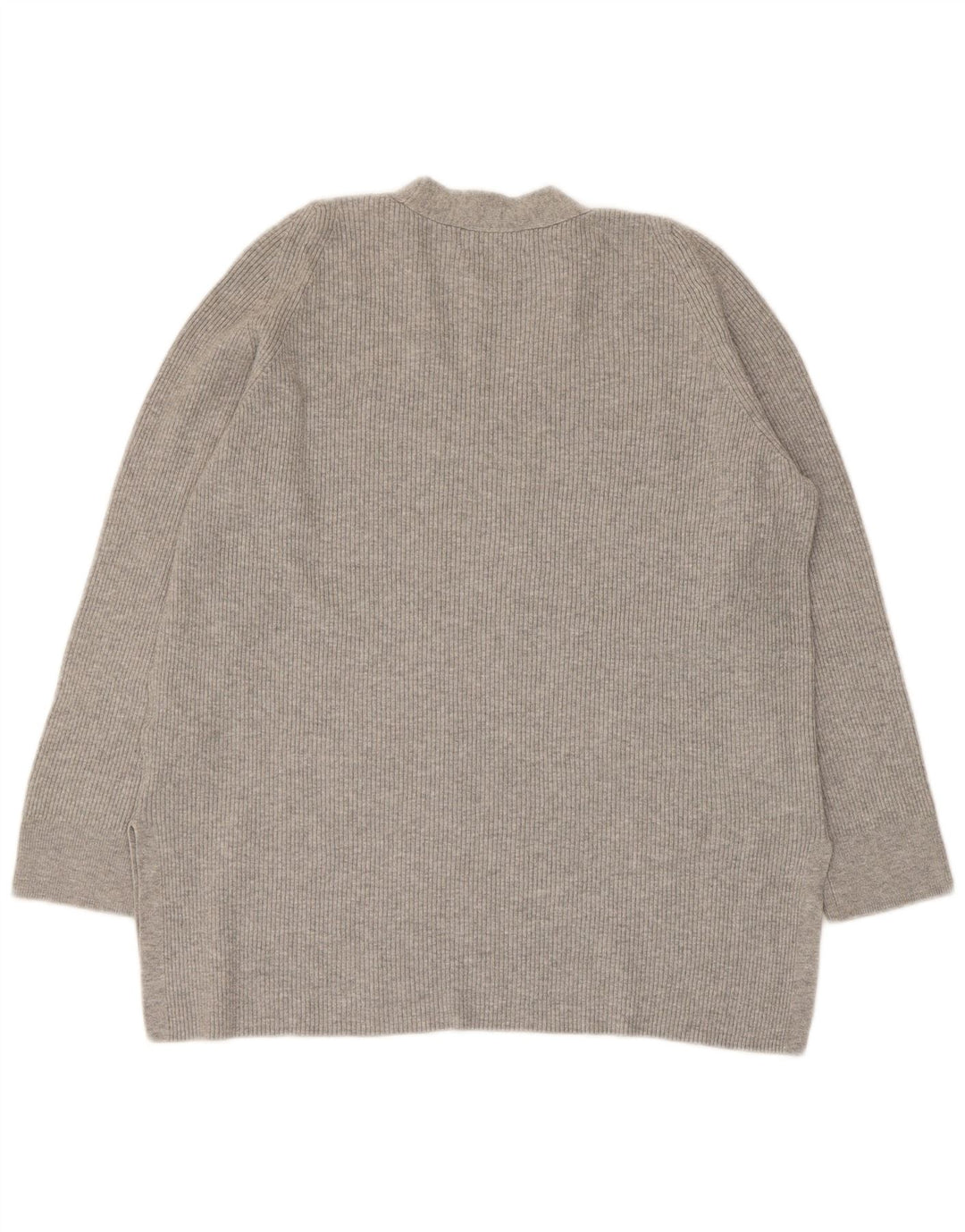 Marks & Spencer Womens V-Neck Jumper Sweater UK 14 Large Grey Viscose