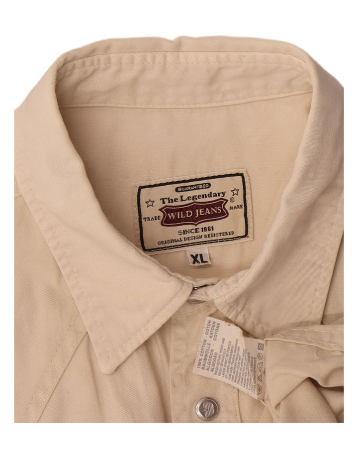 VINTAGE Herreskjorte XL Beige Bomuld
